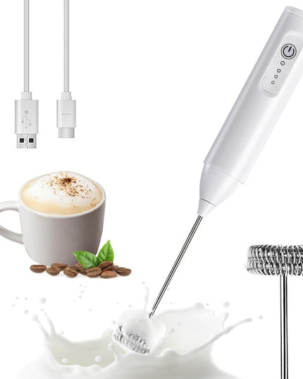 USB-C Rechargeable 3-Speed Milk Frother with Dual Whisk