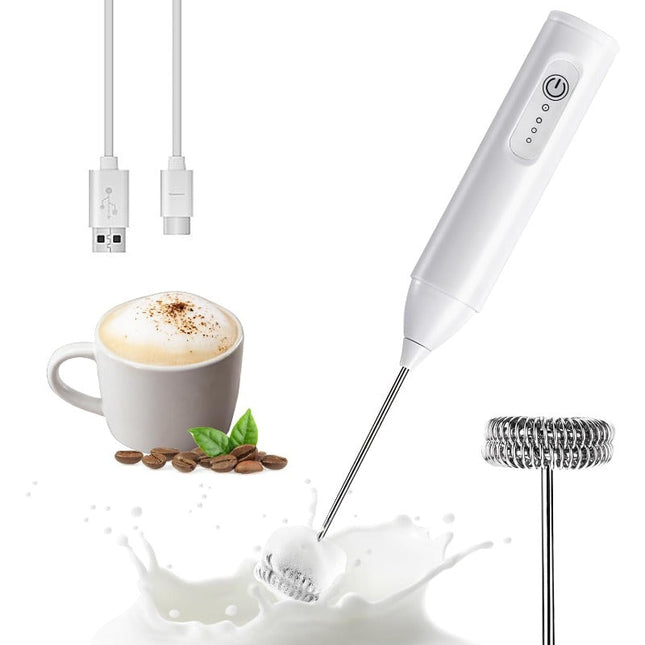 USB-C Rechargeable 3-Speed Milk Frother with Dual Whisk