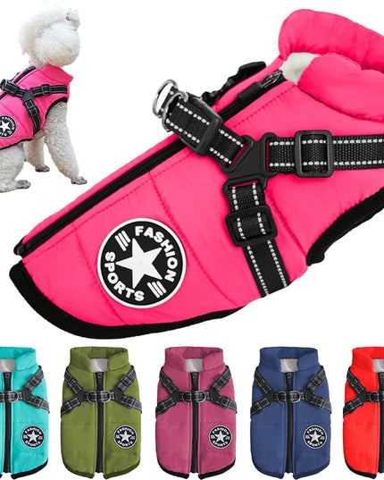 Waterproof Dog Jacket With Harness