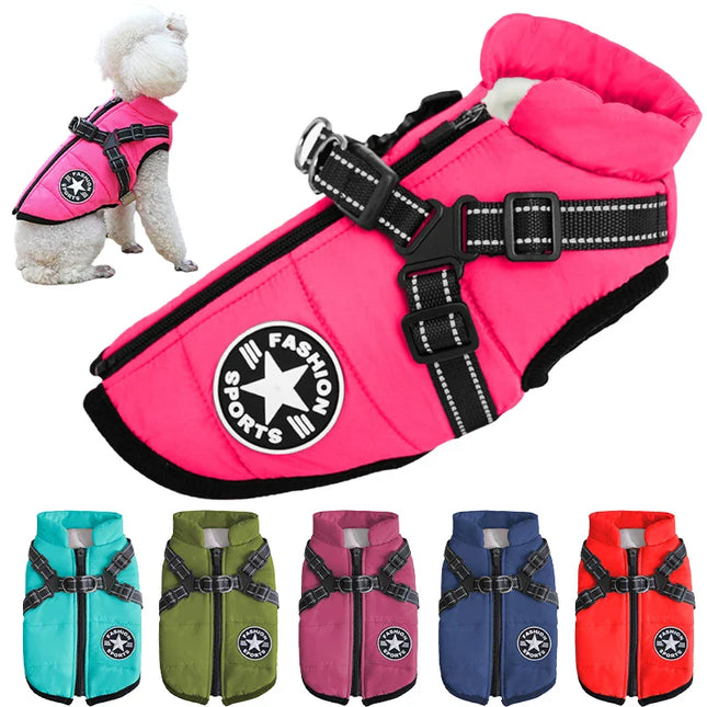 Waterproof Dog Jacket With Harness