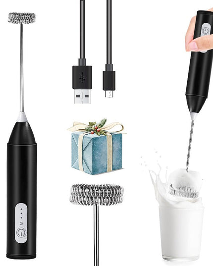 USB-C Rechargeable 3-Speed Milk Frother with Dual Whisk