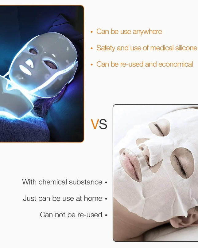 Wireless 7 Colour LED Face & Neck Mask