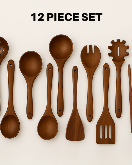Teak Wooden Utensil Set - Urban Jiko